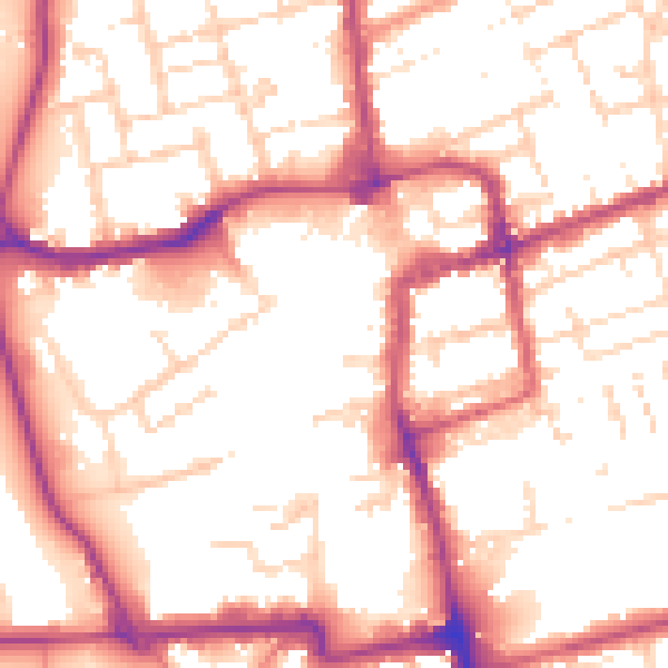 Daytime road noise heatmap for NN16 0BL