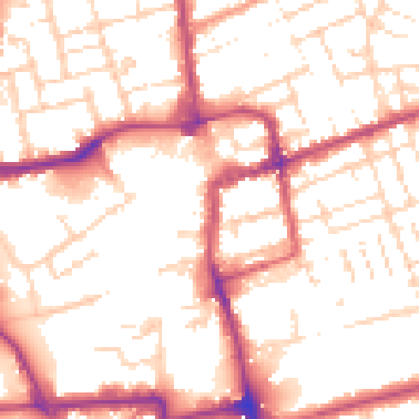 Daytime road noise heatmap for NN16 0BN