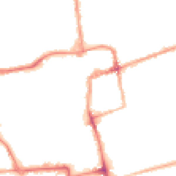 Night-time road noise heatmap for NN16 0BN