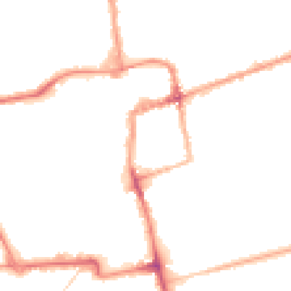 Night-time road noise heatmap for NN16 0BP