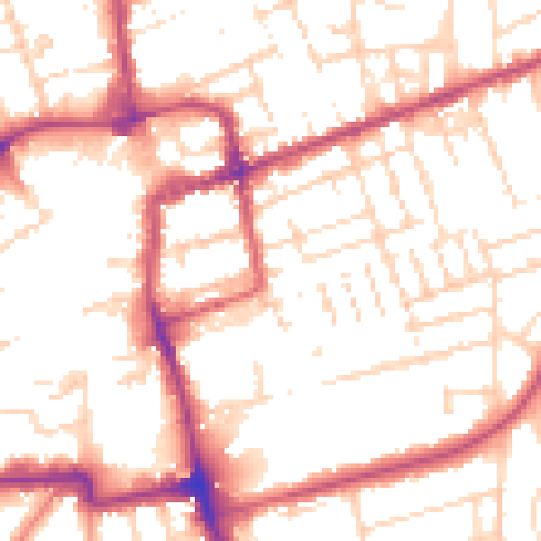 Daytime road noise heatmap for NN16 0BQ