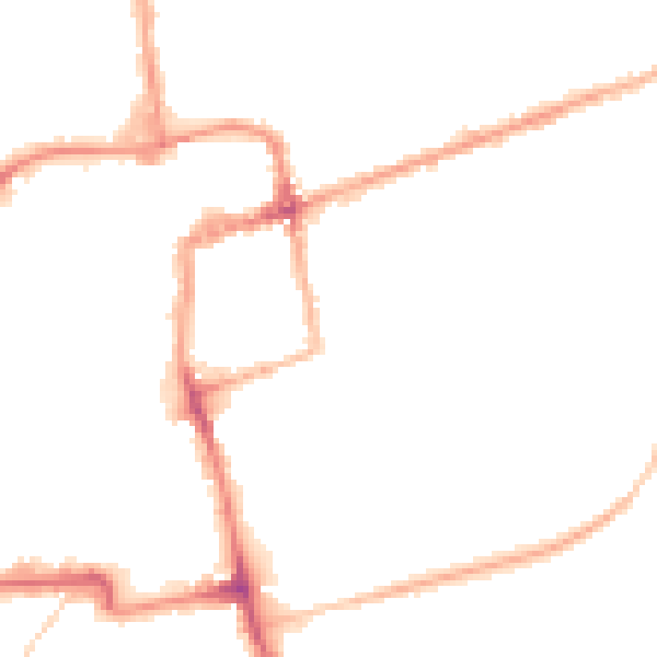 Night-time road noise heatmap for NN16 0BQ