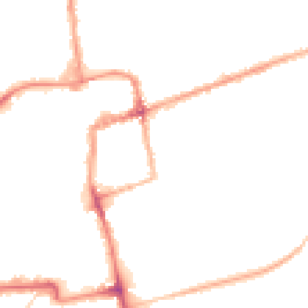 Night-time road noise heatmap for NN16 0BU