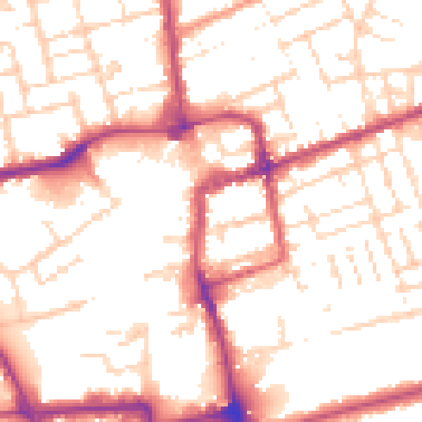 Daytime road noise heatmap for NN16 0BW