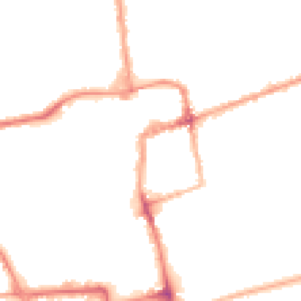 Night-time road noise heatmap for NN16 0BW