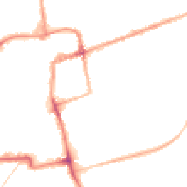 Night-time road noise heatmap for NN16 0BX