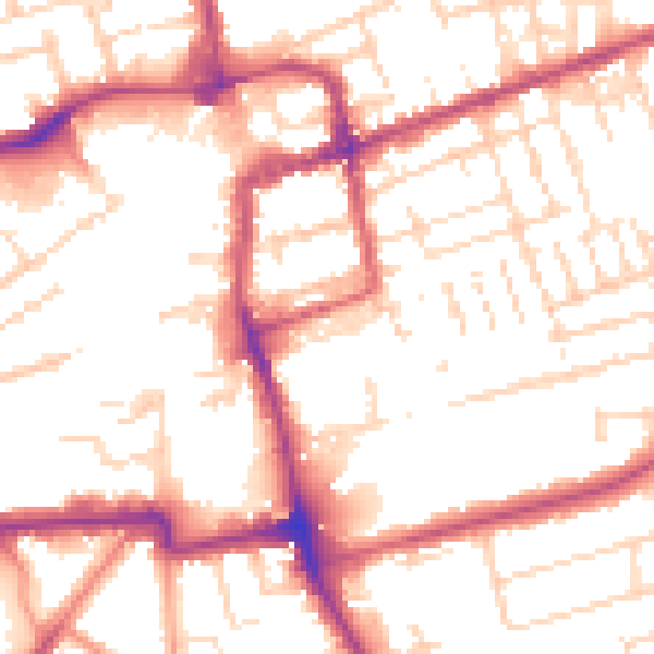Daytime road noise heatmap for NN16 0DA