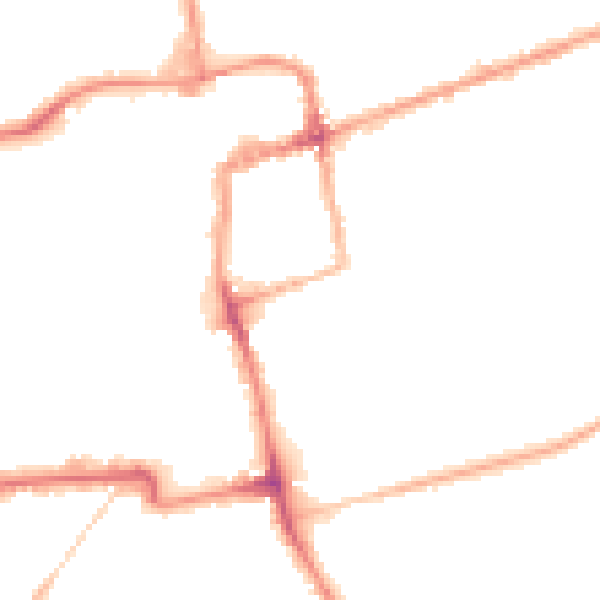 Night-time road noise heatmap for NN16 0DA