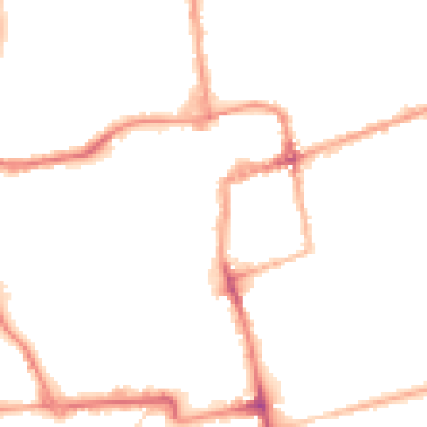 Night-time road noise heatmap for NN16 0DE