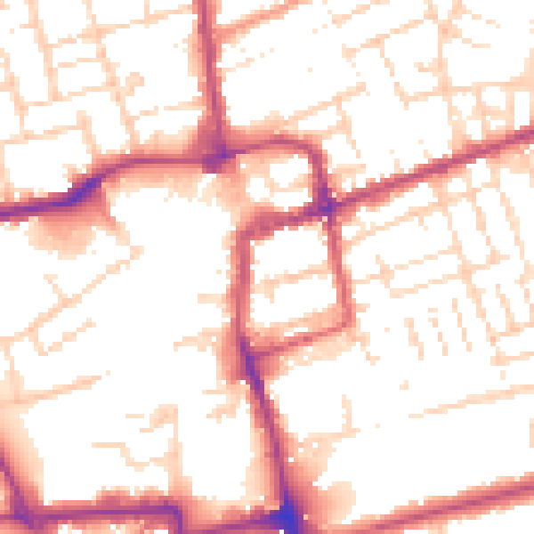 Daytime road noise heatmap for NN16 0DF
