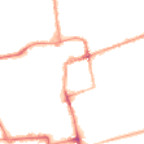 Night-time road noise heatmap for NN16 0DF