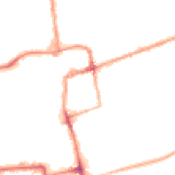 Night-time road noise heatmap for NN16 0DH