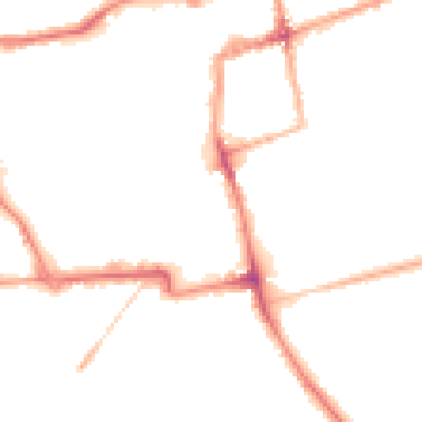 Night-time road noise heatmap for NN16 0DJ