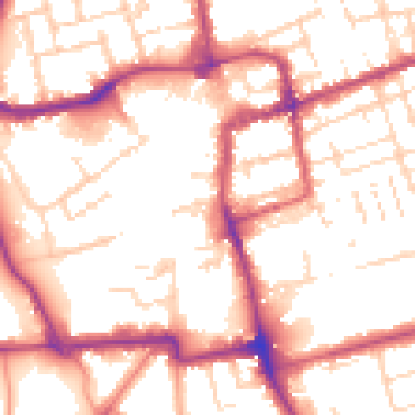 Daytime road noise heatmap for NN16 0DL