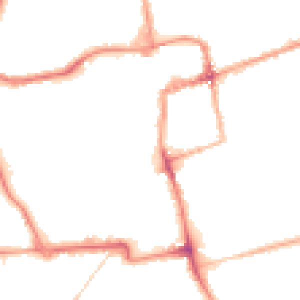 Night-time road noise heatmap for NN16 0DL