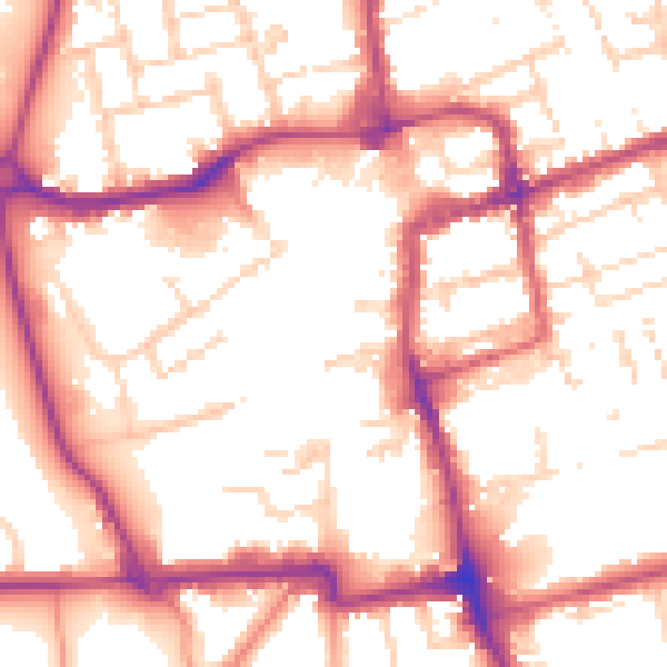 Daytime road noise heatmap for NN16 0DN