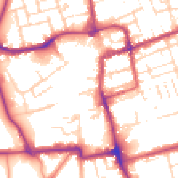 Daytime road noise heatmap for NN16 0DR