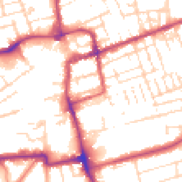 Daytime road noise heatmap for NN16 0DW