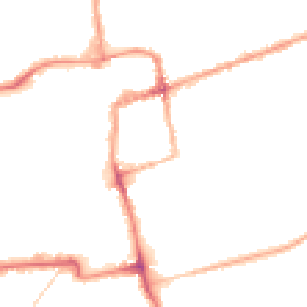 Night-time road noise heatmap for NN16 0DW