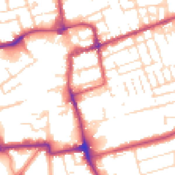 Daytime road noise heatmap for NN16 0DZ