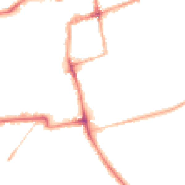 Night-time road noise heatmap for NN16 0EE