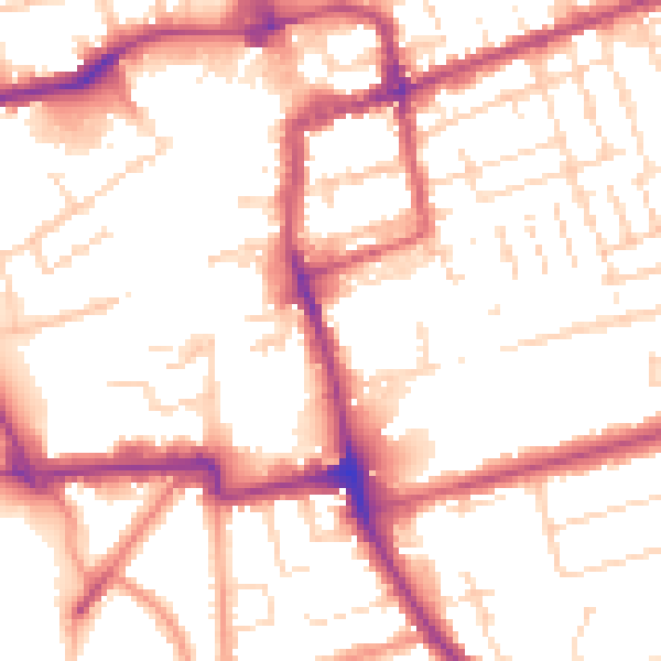 Daytime road noise heatmap for NN16 0EF