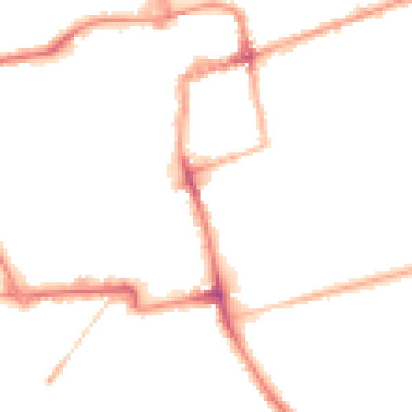 Night-time road noise heatmap for NN16 0EF