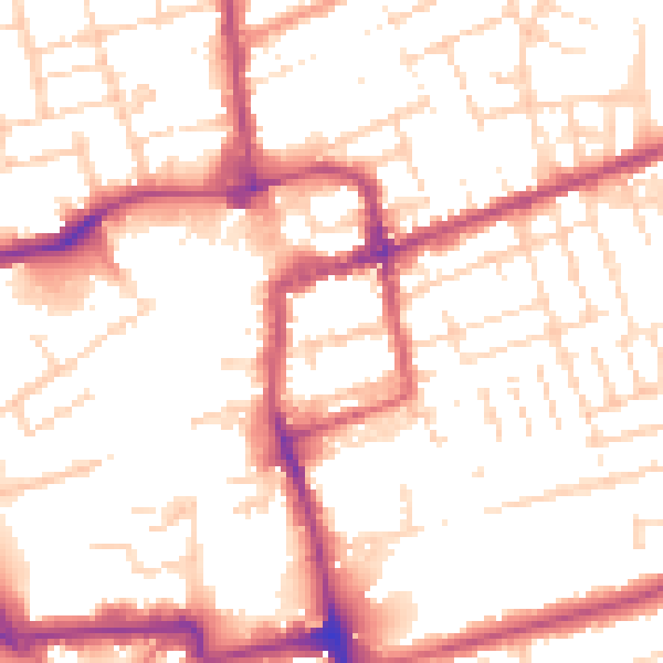 Daytime road noise heatmap for NN16 0EG