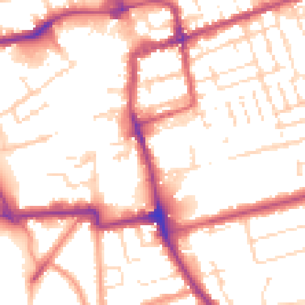 Daytime road noise heatmap for NN16 0EH