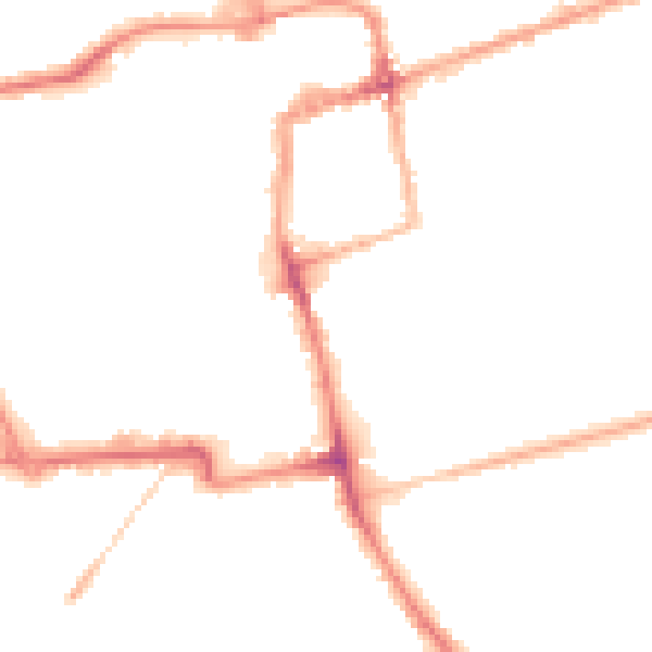Night-time road noise heatmap for NN16 0EH