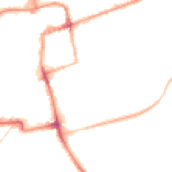 Night-time road noise heatmap for NN16 0EL