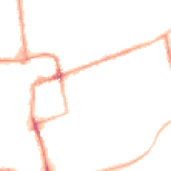 Night-time road noise heatmap for NN16 0SY
