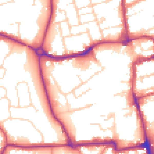 Daytime road noise heatmap for NN16 8DE