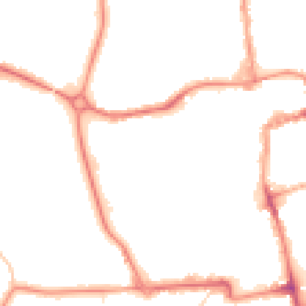 Night-time road noise heatmap for NN16 8DE