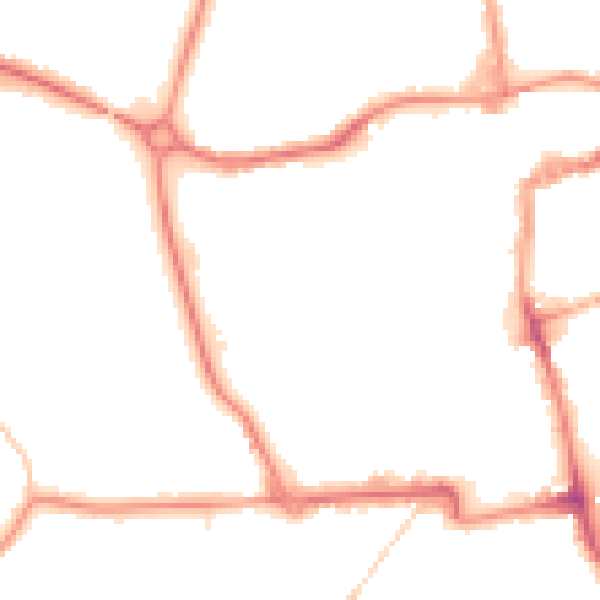 Night-time road noise heatmap for NN16 8DF