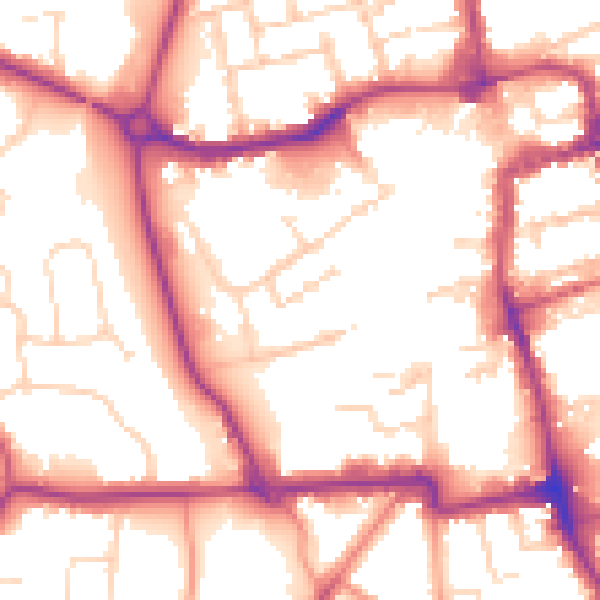 Daytime road noise heatmap for NN16 8DG