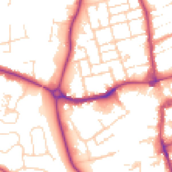 Daytime road noise heatmap for NN16 8EB