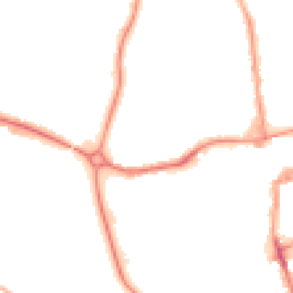 Night-time road noise heatmap for NN16 8EB