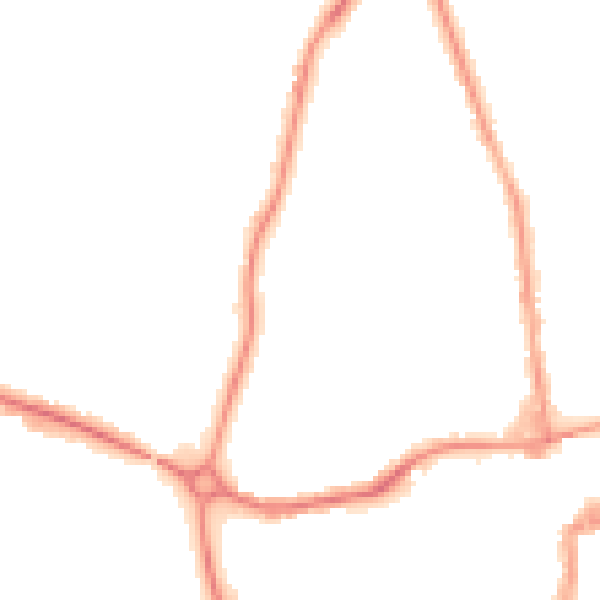 Night-time road noise heatmap for NN16 8JQ