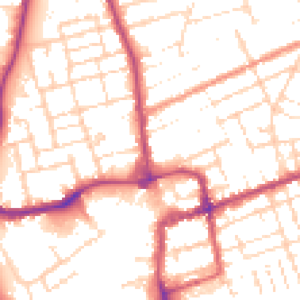 Daytime road noise heatmap for NN16 8JS