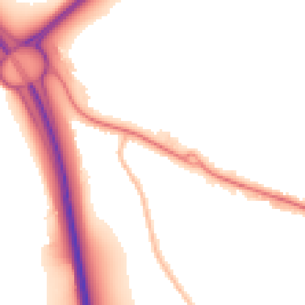 Night-time road noise heatmap for NN16 8LS