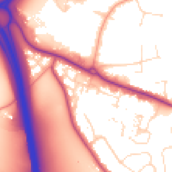 Daytime road noise heatmap for NN16 8LX