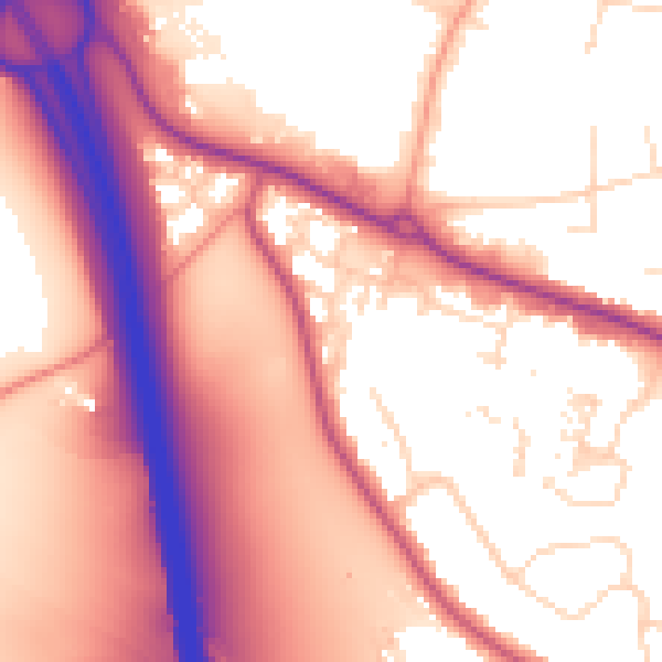 Daytime road noise heatmap for NN16 8LZ