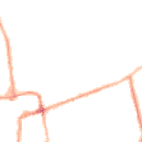 Night-time road noise heatmap for NN16 8NB