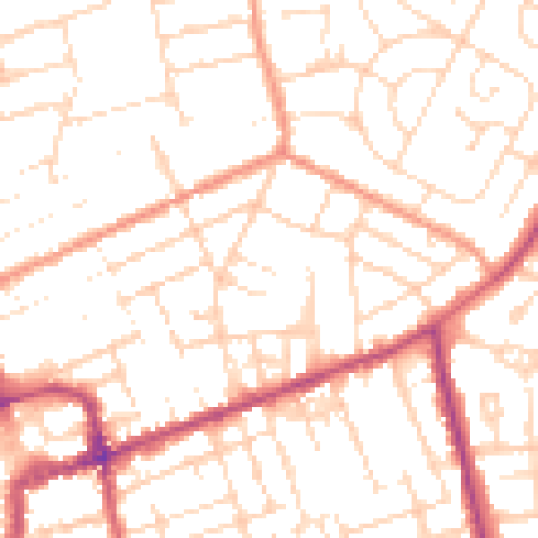 Daytime road noise heatmap for NN16 8NJ