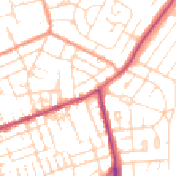 Daytime road noise heatmap for NN16 8NW
