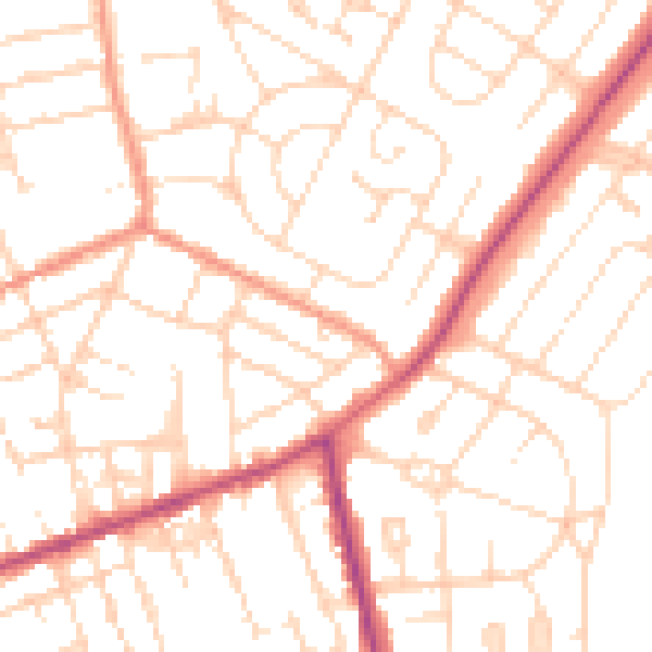 Daytime road noise heatmap for NN16 8QD