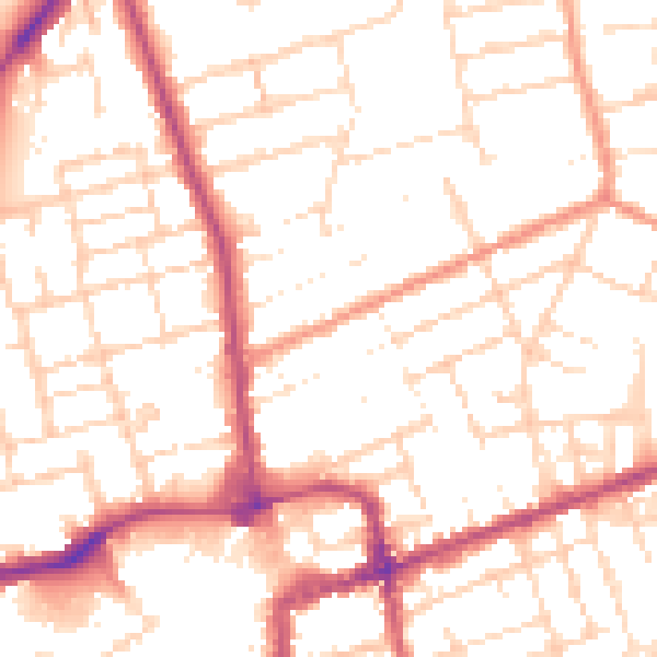 Daytime road noise heatmap for NN16 8QG