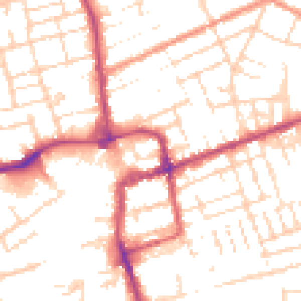 Daytime road noise heatmap for NN16 8QX
