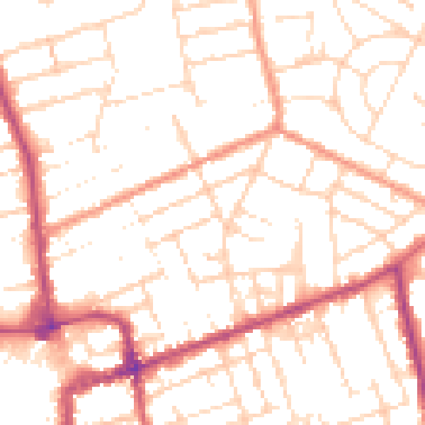 Daytime road noise heatmap for NN16 8QZ